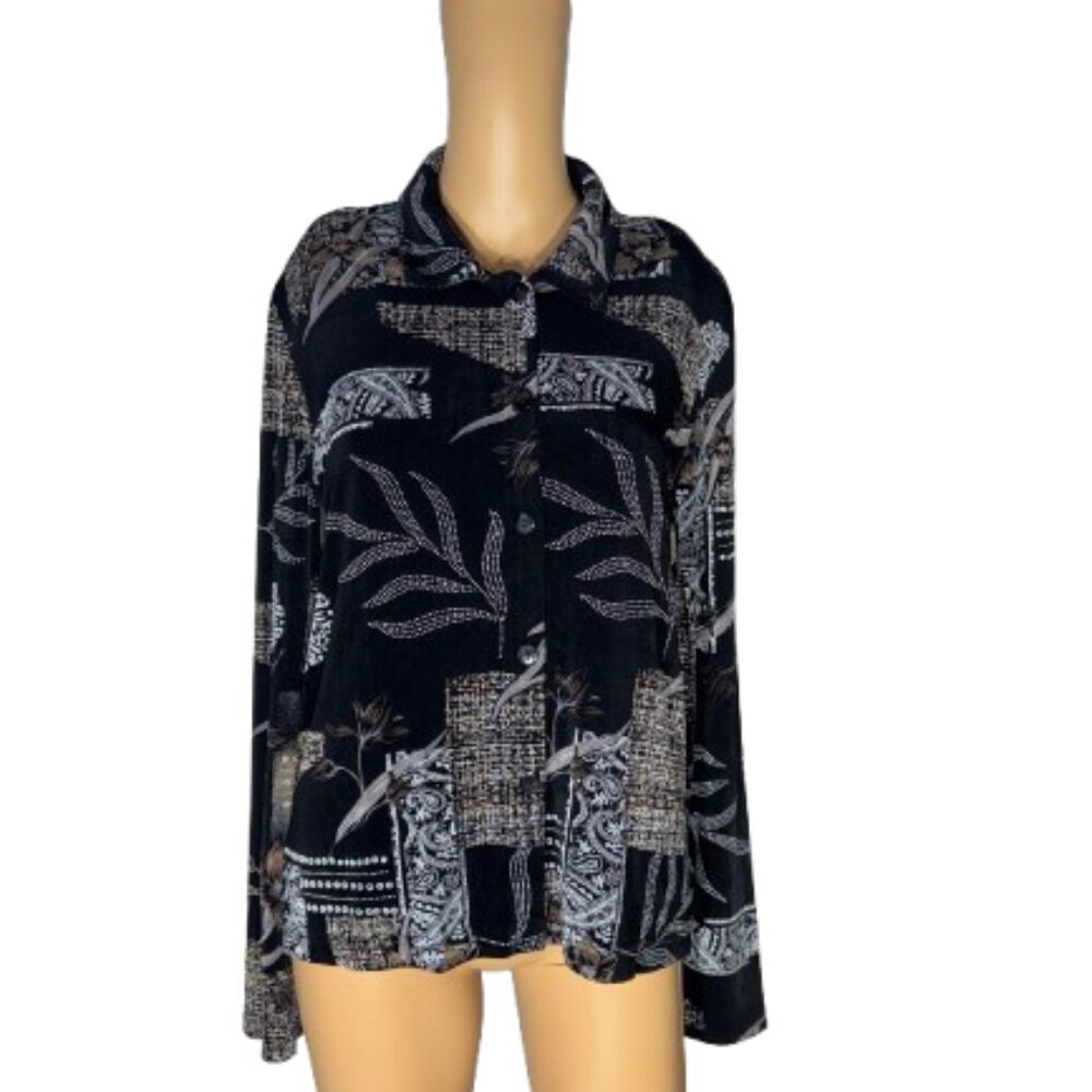 SOFTWEAR by Mark Singer Button Down Pattern Shirt Multicolor Size Medium